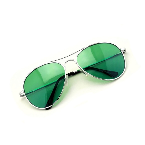 new 57mm Metal Frame Aviator Sunglasses ☻ Green - Picture 2 of 7